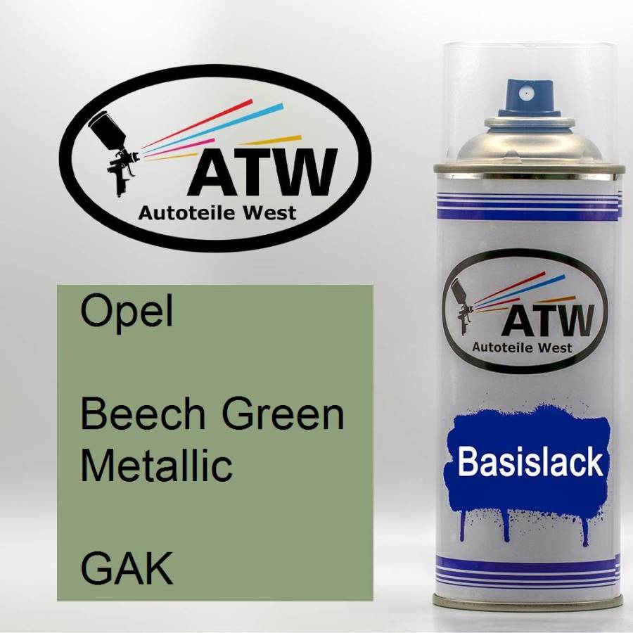 Opel, Beech Green Metallic, GAK: 400ml Sprühdose, von ATW Autoteile West.